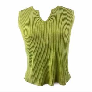 Ilyse Hart Ltd Sleeveless Sweater Tank Large Green